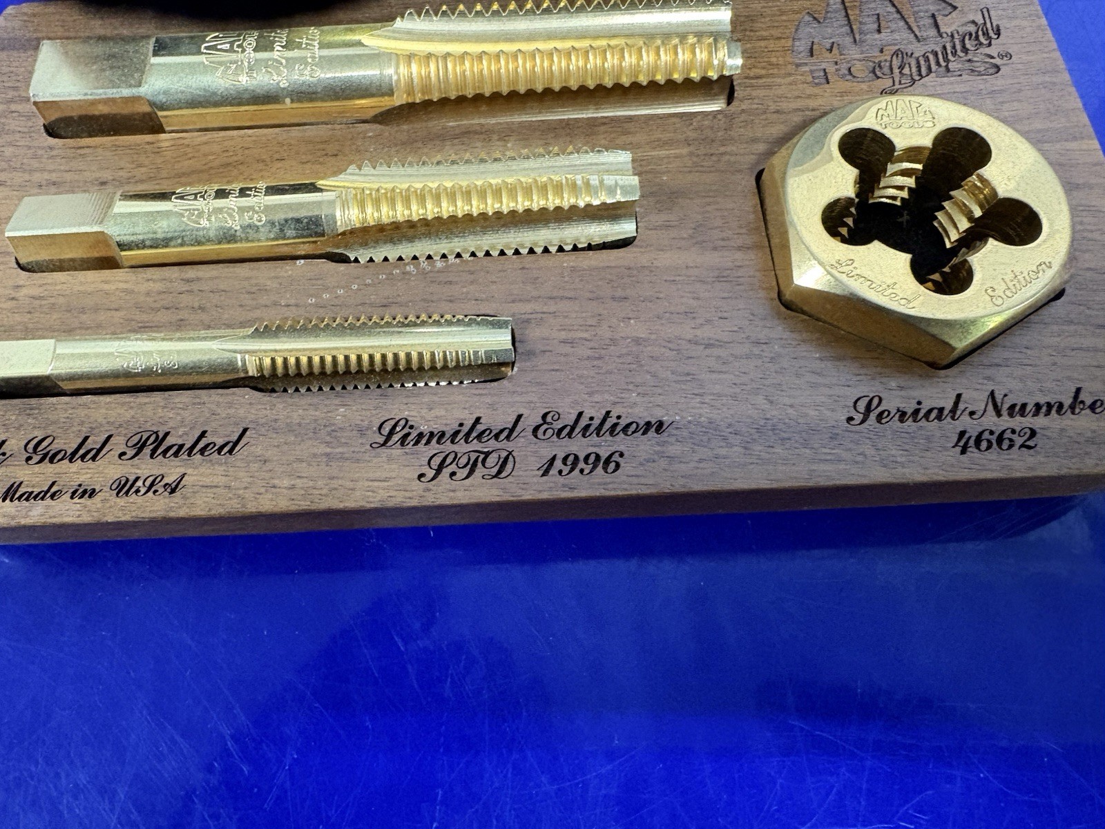 MAC TOOLS TAP & DIE SET -LIMITED EDITION /24KT GOLD PLATED /SERIAL # 4662/LE