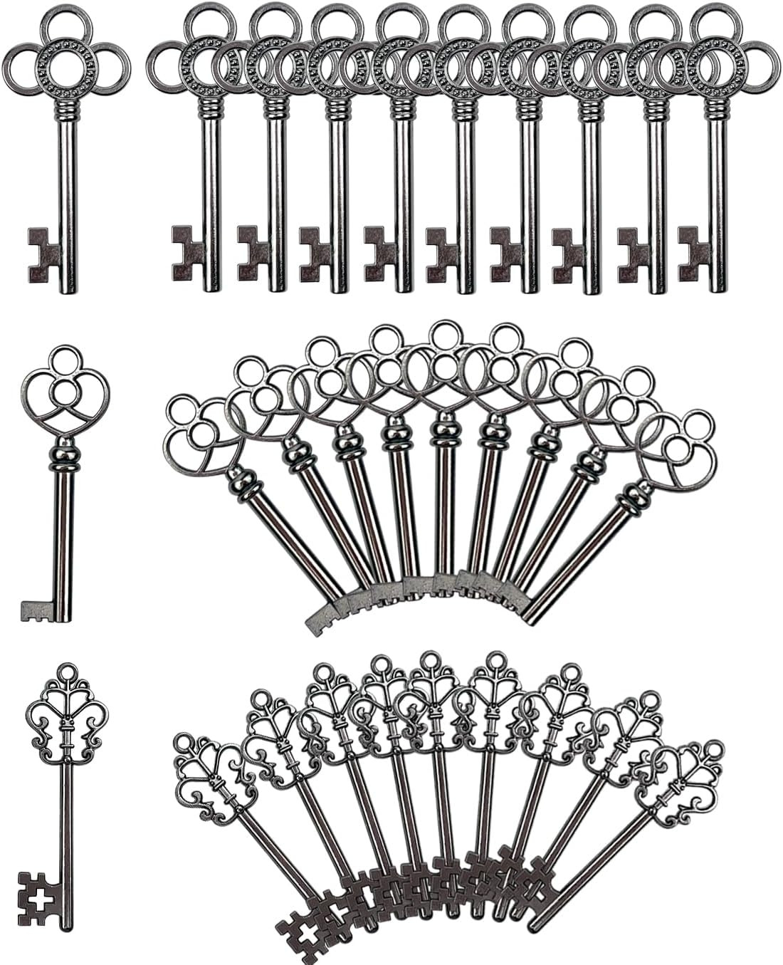 Mixed Set of 30 Large Skeleton Keys – Set of 30 Keys