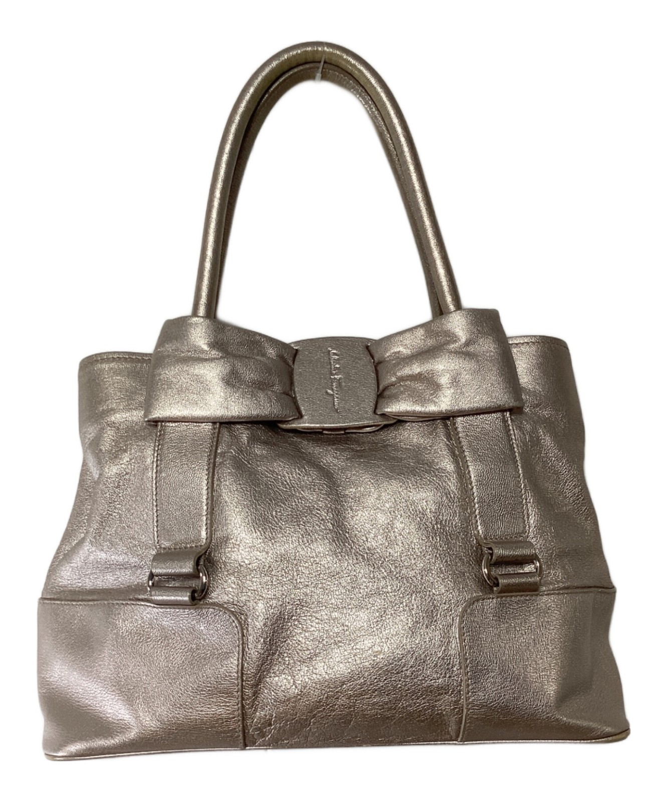 Salvatore Ferragamo Tote Bag AU-21 Pink Gold Used Women’s Handbag 37x23x17cm