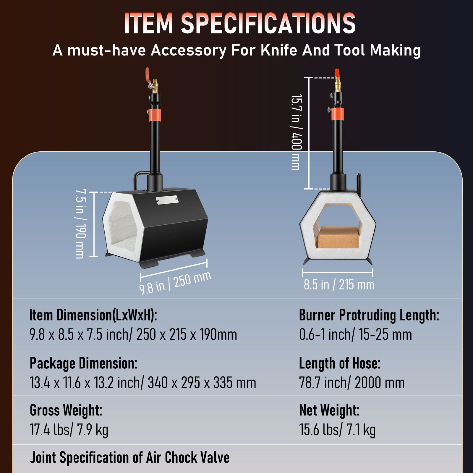 Portable 2600F Propane Forge for Blacksmithing