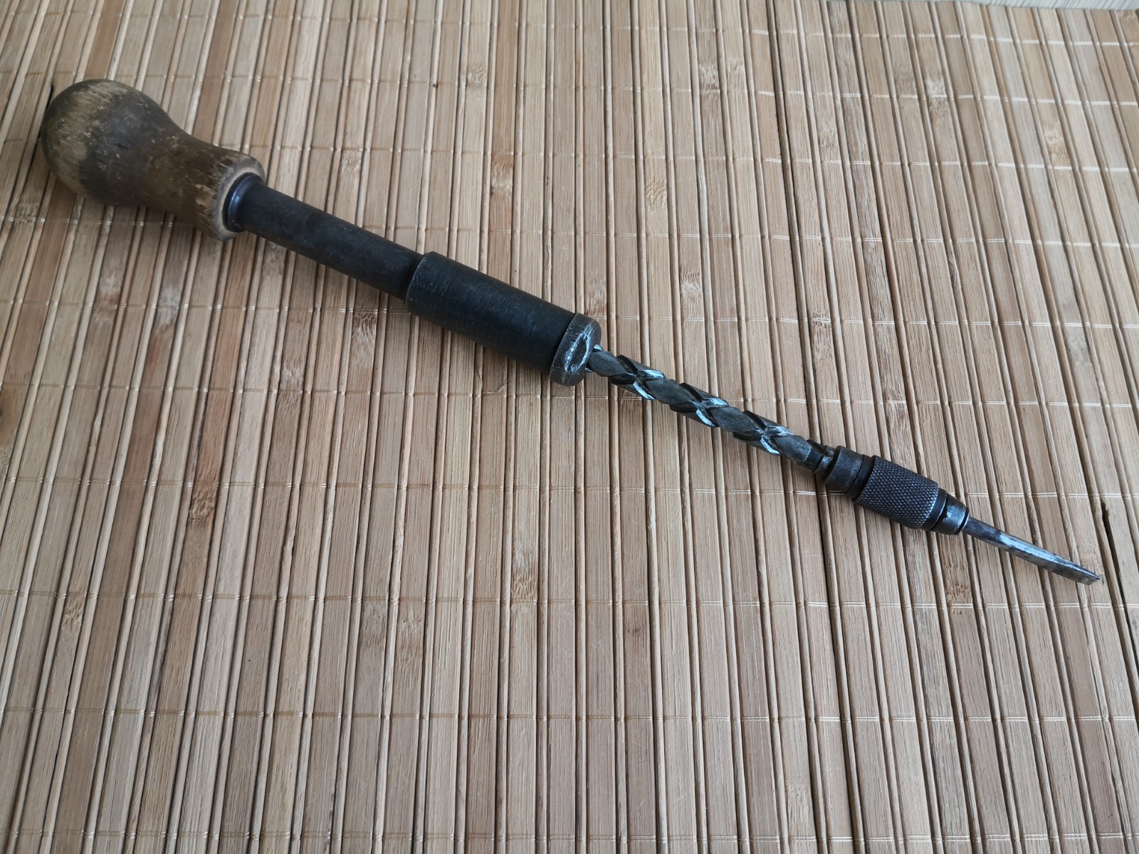 Vintage Soviet screwdriver with a spiral ratchet mechanism, made in USSR 40-50s.