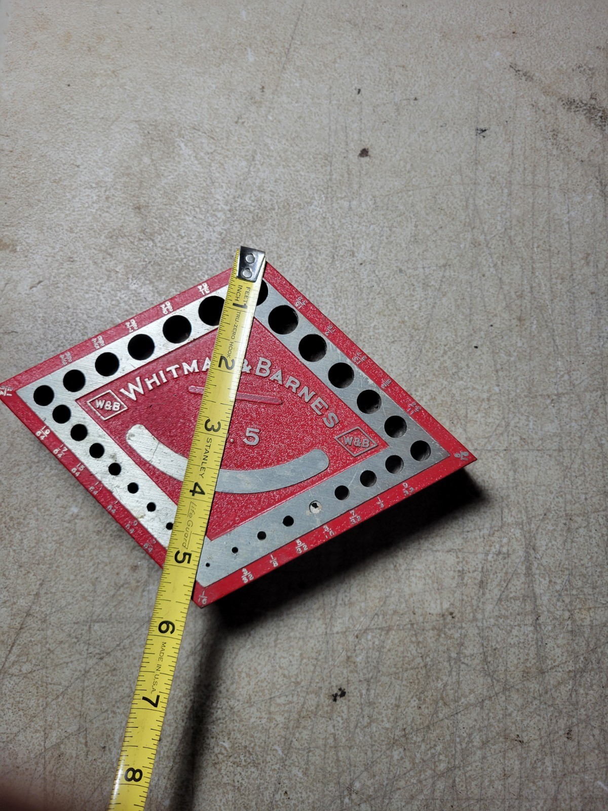 vintage Whitman & Barnes No. 5 drill bit index fine unused w/ original paint