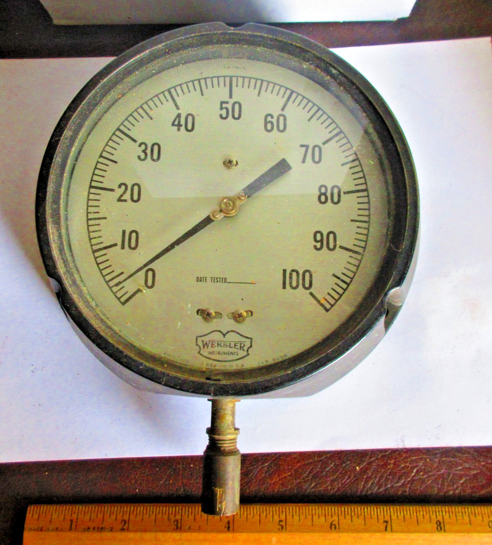 VINTAGE WEBSTER INSTRUMENTS WATER GAUGE U.S.A. STEAM PUNK DECORATION