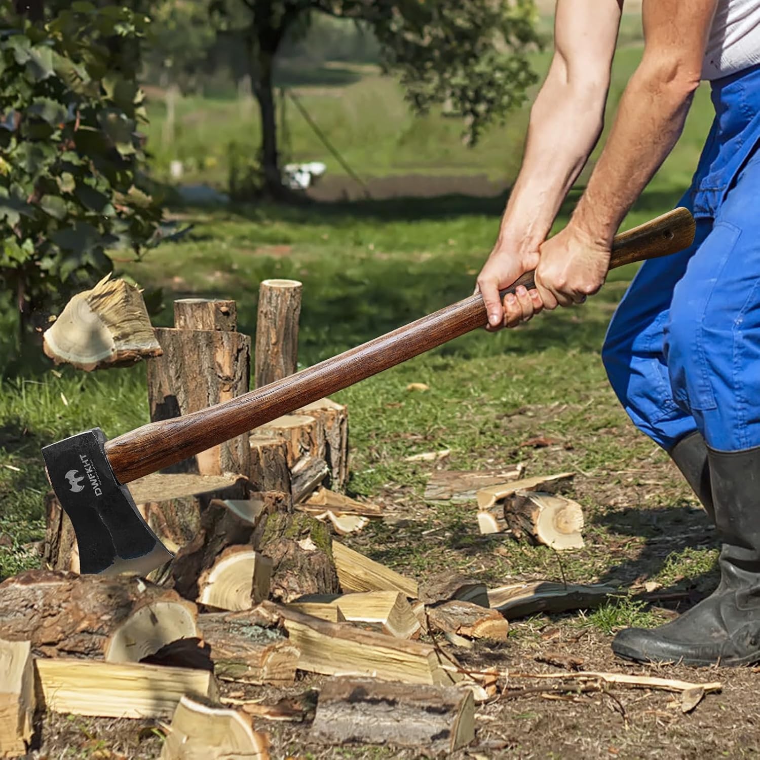 35.5″ Splitting Axe, Wood Splitting Axe for Medium to Large Size Logs, 1065 High