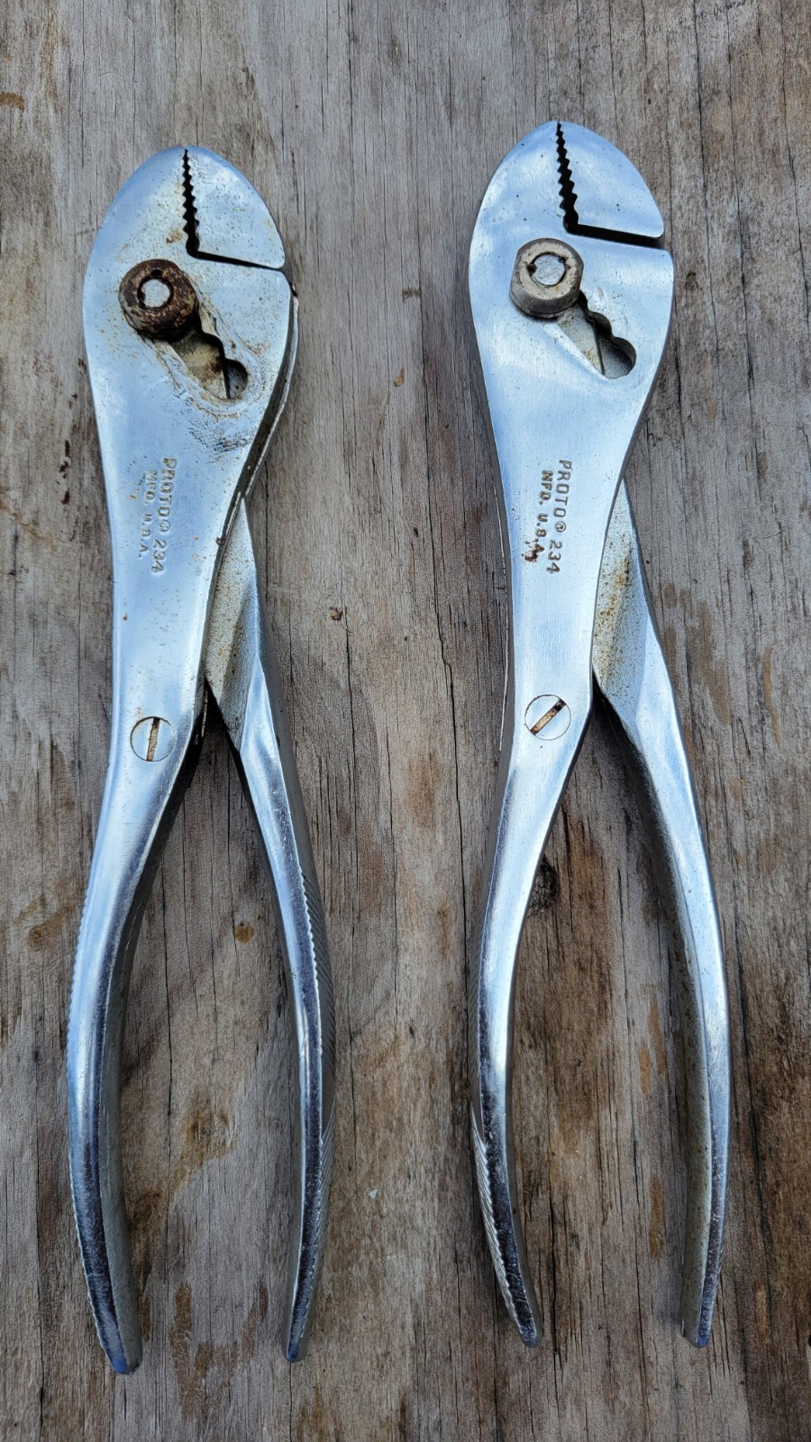 2 Vtg Proto 234 Adjustable Compound Leverage Slip Joint Plier – USA