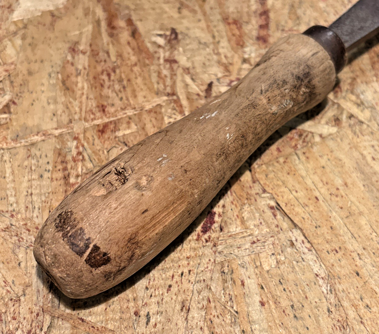 Vintage Johnson Flat Bastard SingleCut 12” Face 17.5”OAL File 40 TPI Wood Handle