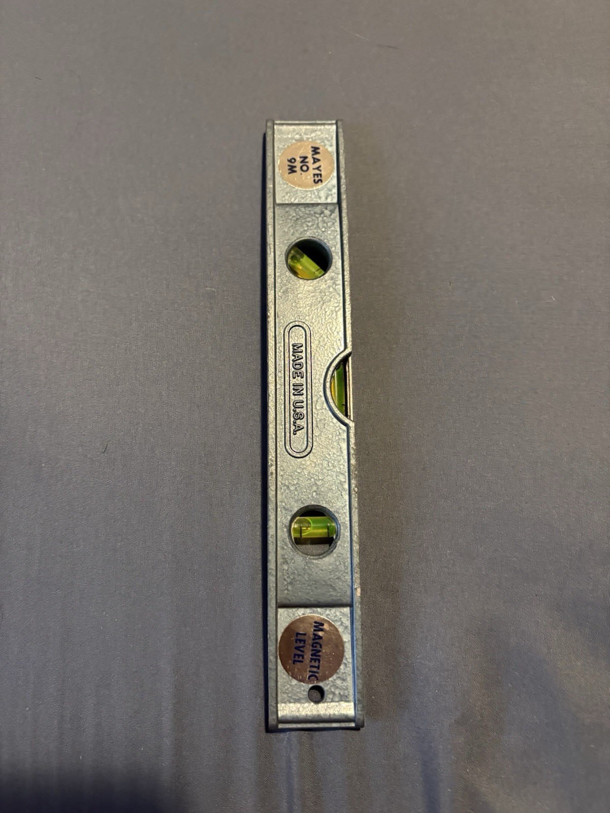Vintage Mayes No. 9 Magnetic Torpedo Level Cast Aluminum 🇺🇸 USA!