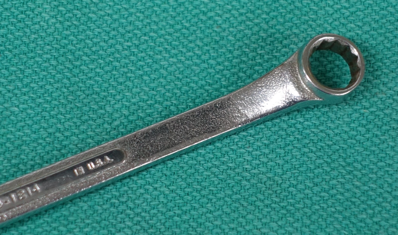 NOS Vintage S-K WAYNE # B-1214 3/8” x 7/16” Double Box End Wrench Forged USA