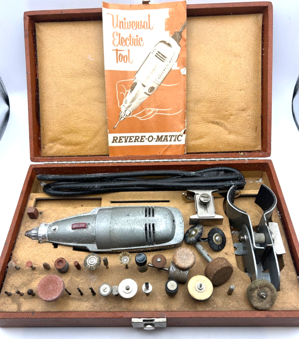 Vintage Revere-O-Matic Universal Electric Tool Kit Tested Working w/ Case