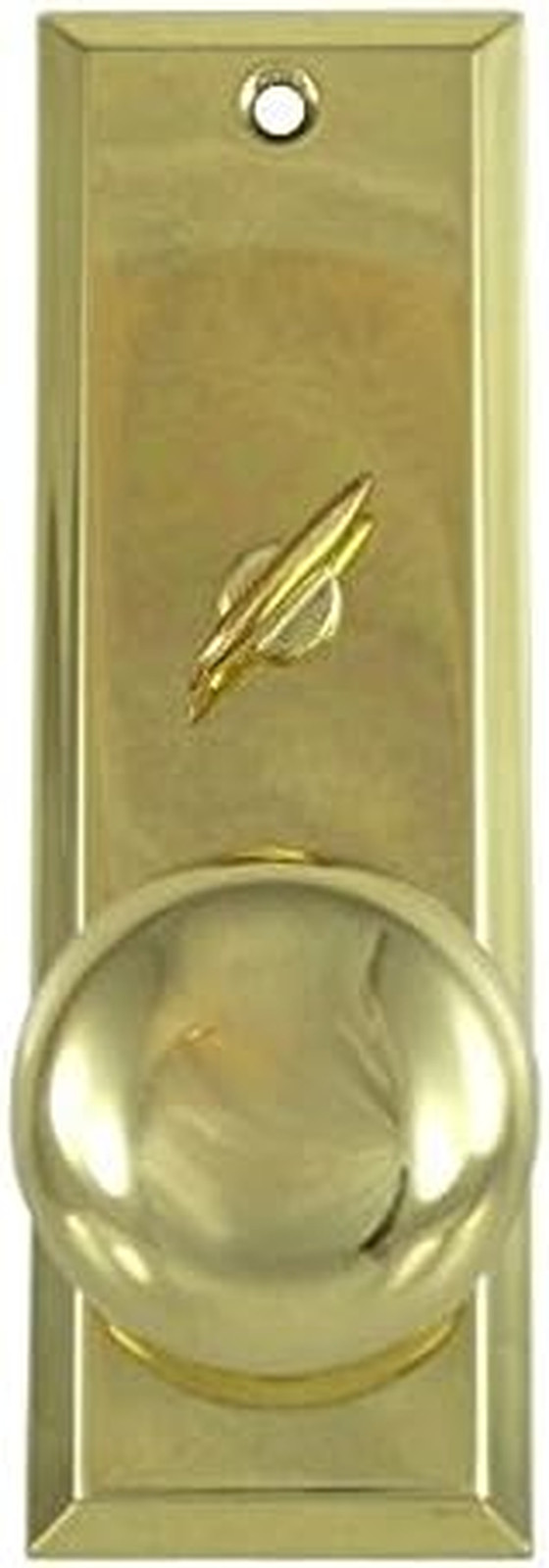 Mortise Lock Escutcheon Plate 2-1/4″ X 7″ With Brass Door Knob & Turner #3002