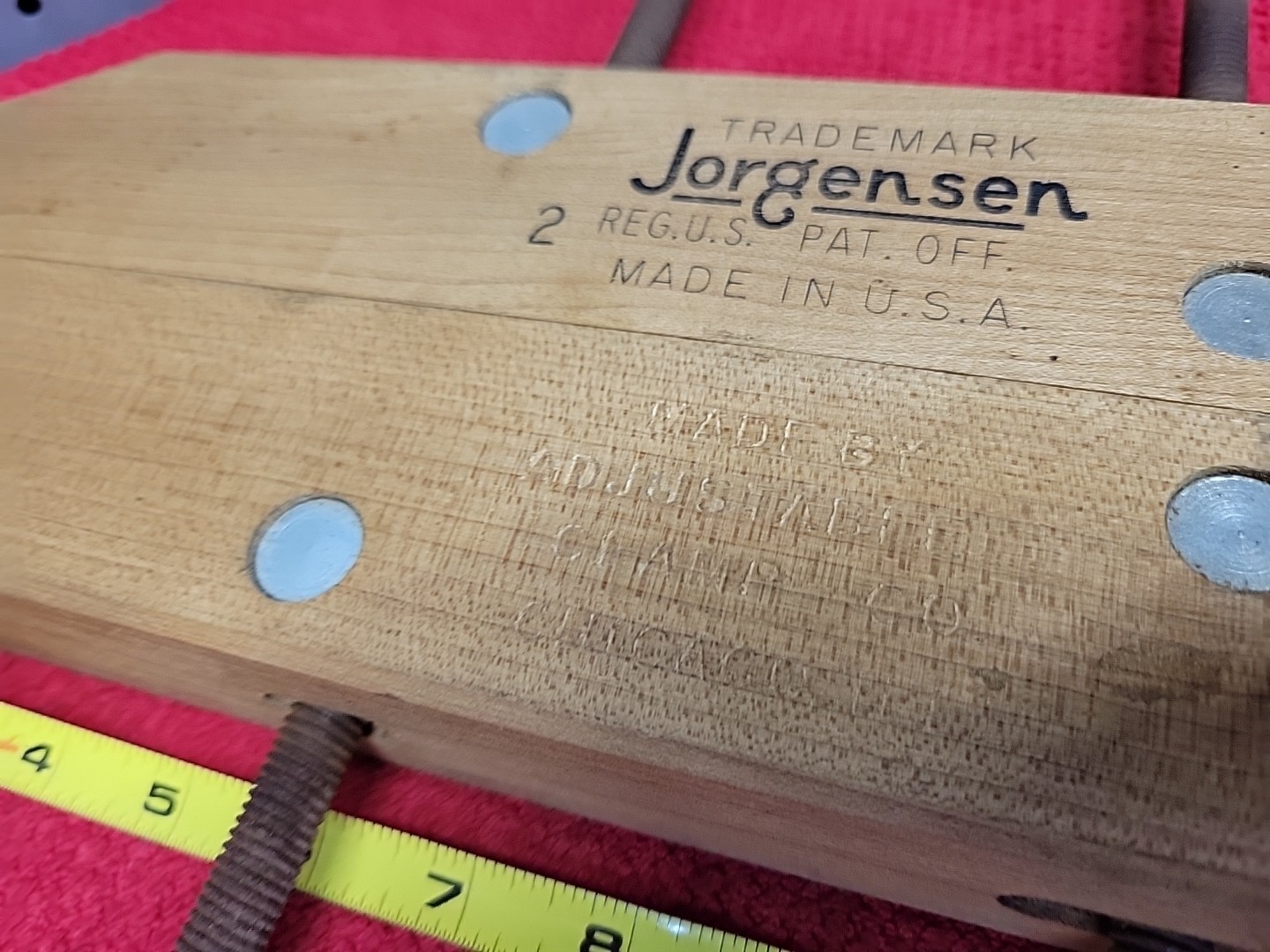 Vtg Jorgensen Wooden Handscrew Clamp 12” Adjustable Clamp Co Chicago USA 🇺🇸