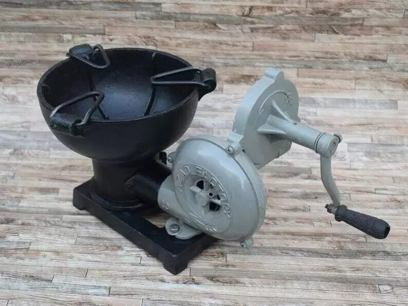 Vintage Blacksmith Antique Forge Furnace With Hand Blower Fan Pedal Type Handle