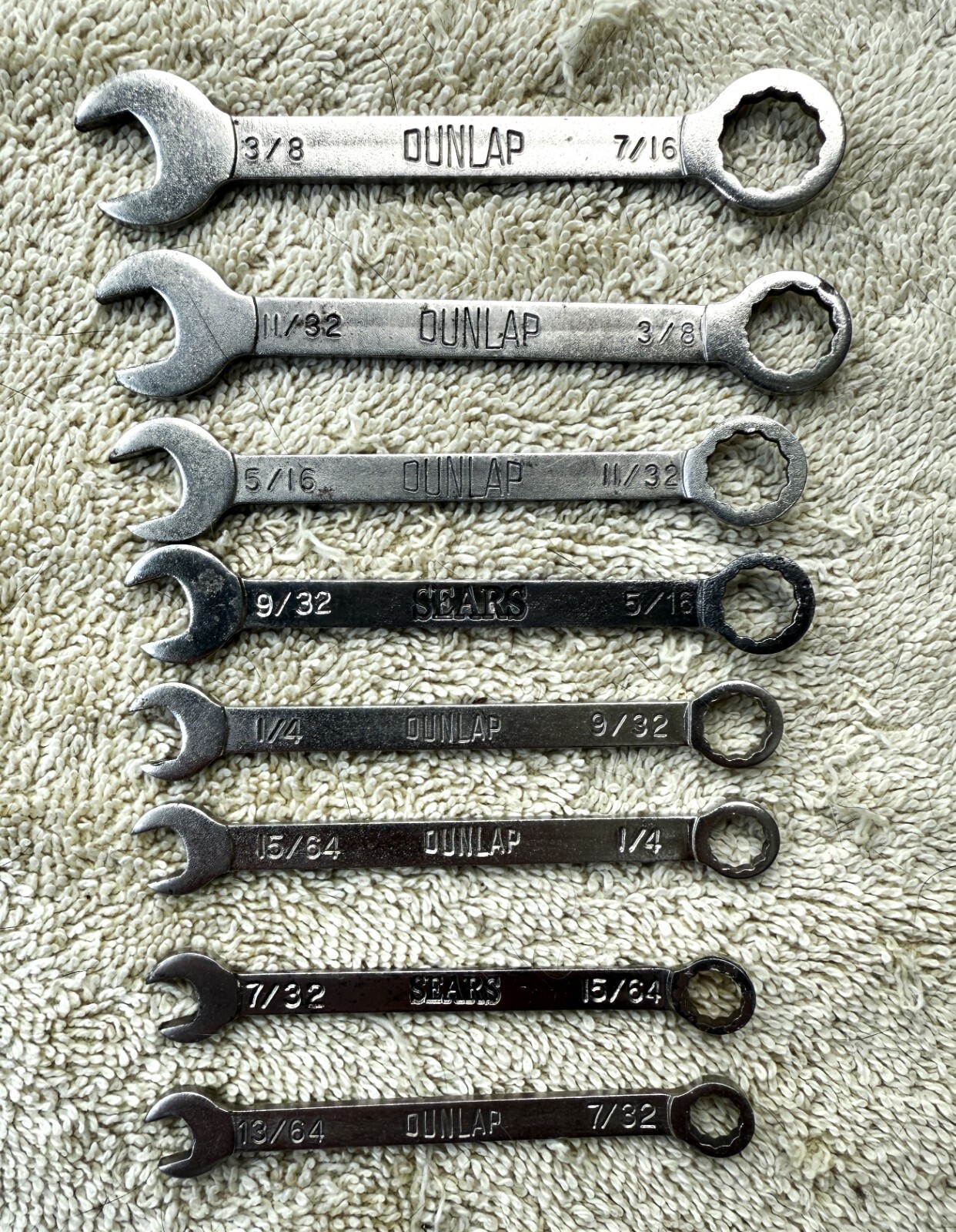 VINTAGE DUNLAP 8 PC MIDGIT IGNITION WRENCH SET NO.1484