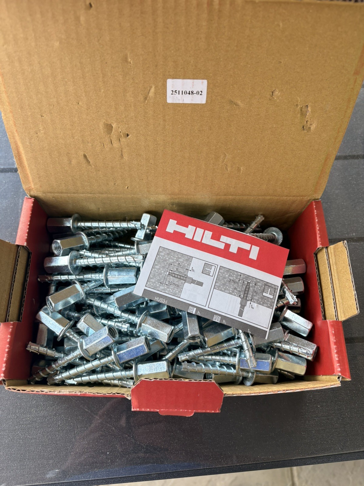 Hilti Hus Scew Brand New In Box 100xHUS3-1 6×55 M8/10