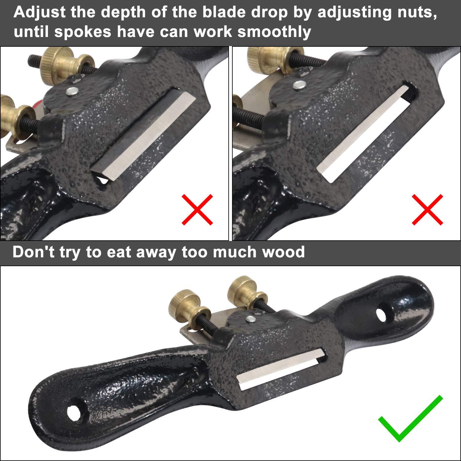 2pcs 9″ 10″ Adjustable Spokeshave With Replacement Blades And 4way Rasp File Man