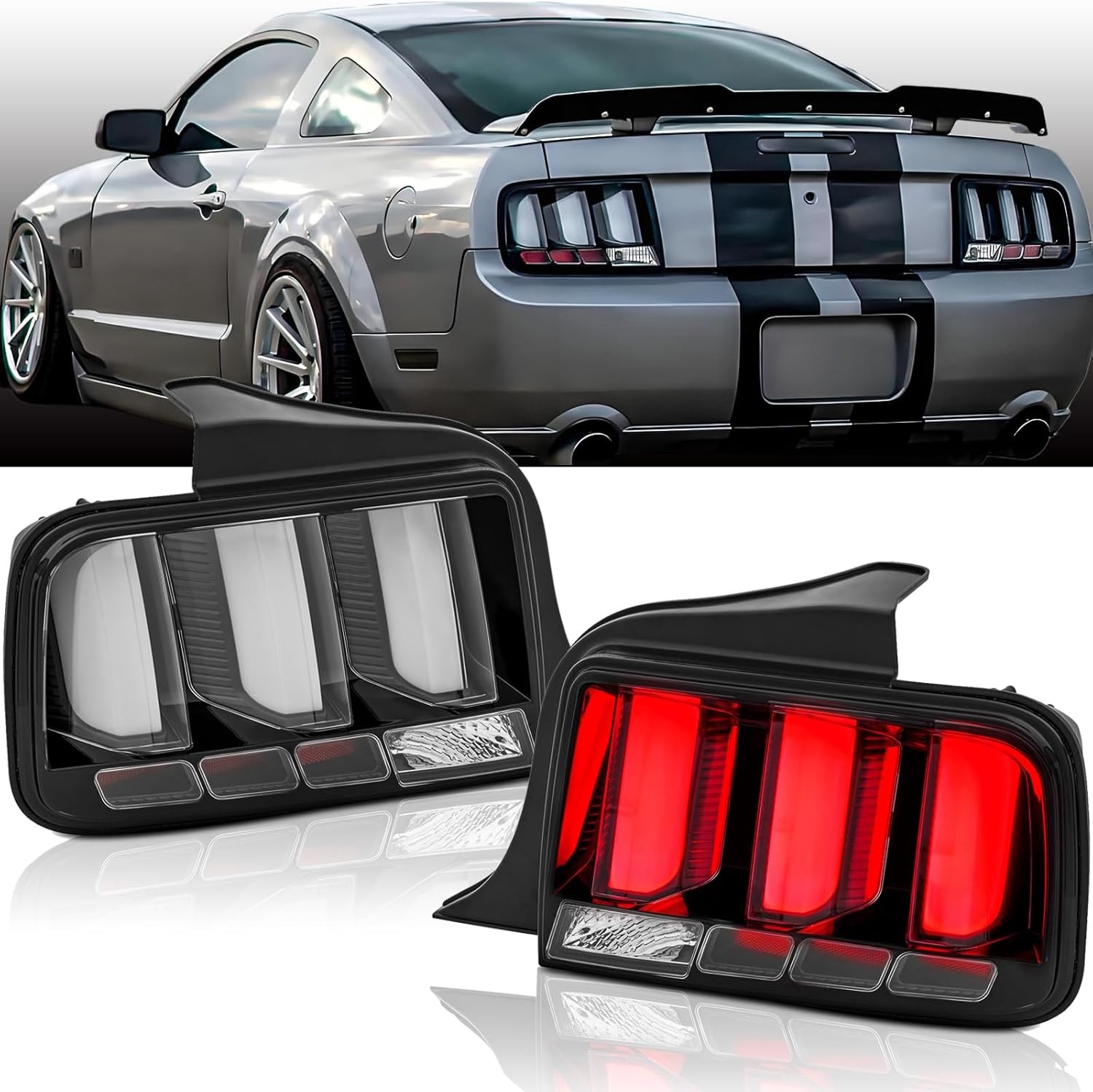 LED Tail Lights Assembly Compatible with 2005 2006 2007 2008 2009 Ford Mustan…