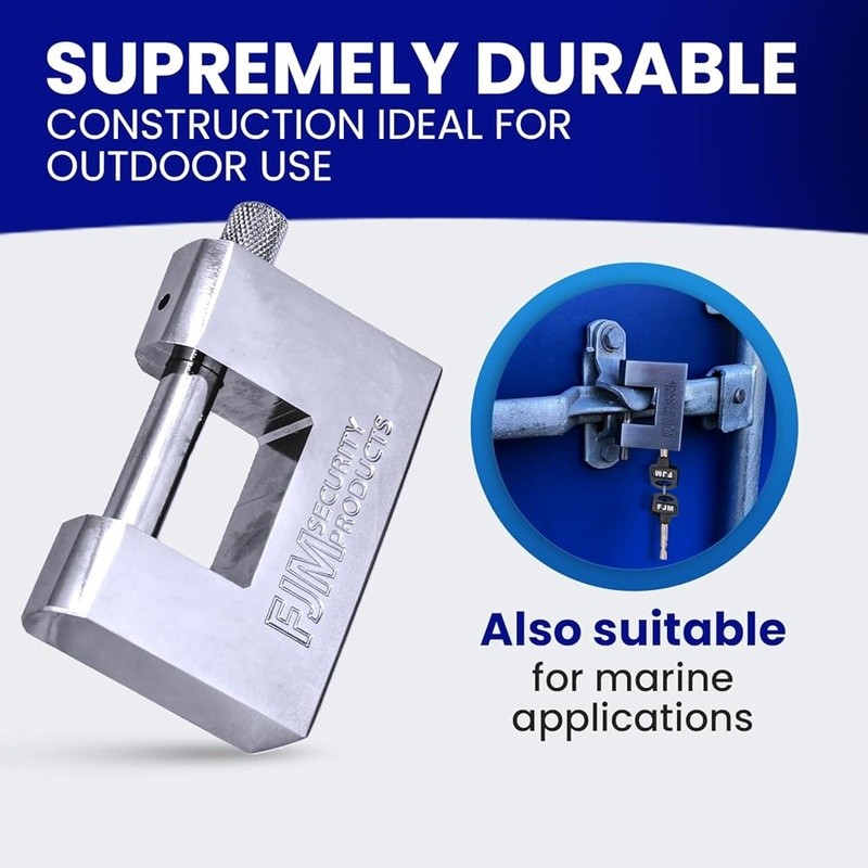 Heavy Duty D Shaped Padlock Weather Resistant Security Outdoor Indoor Use 4 Keys