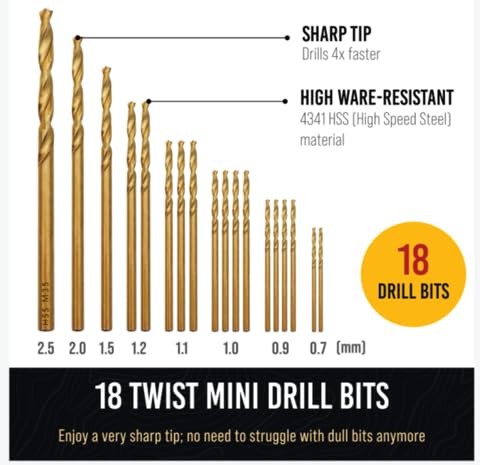 CRAFT911 Pin Vise Hand Drill Manual – Jewelry w/Micro 18 db, Golden
