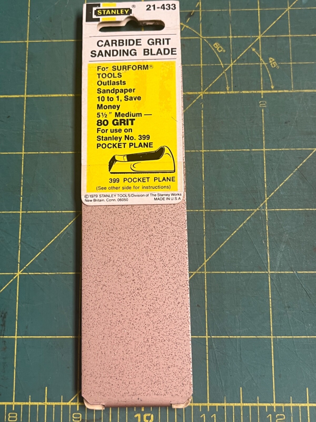 Stanley Carbide Grit Sand Blade 5 1/2 Coarse 80 Grit Pocket Surform Plane 21-433