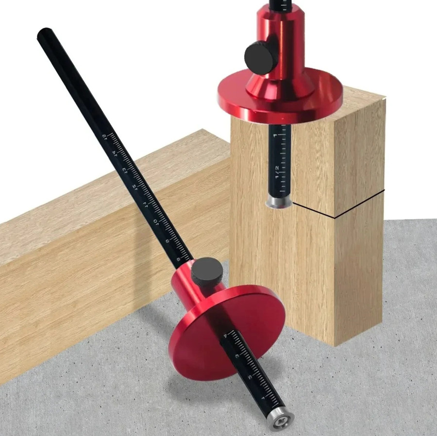 1pc Red Woodworking Scriber Marking Gauge Inch MM Precision Tool Set – NEW