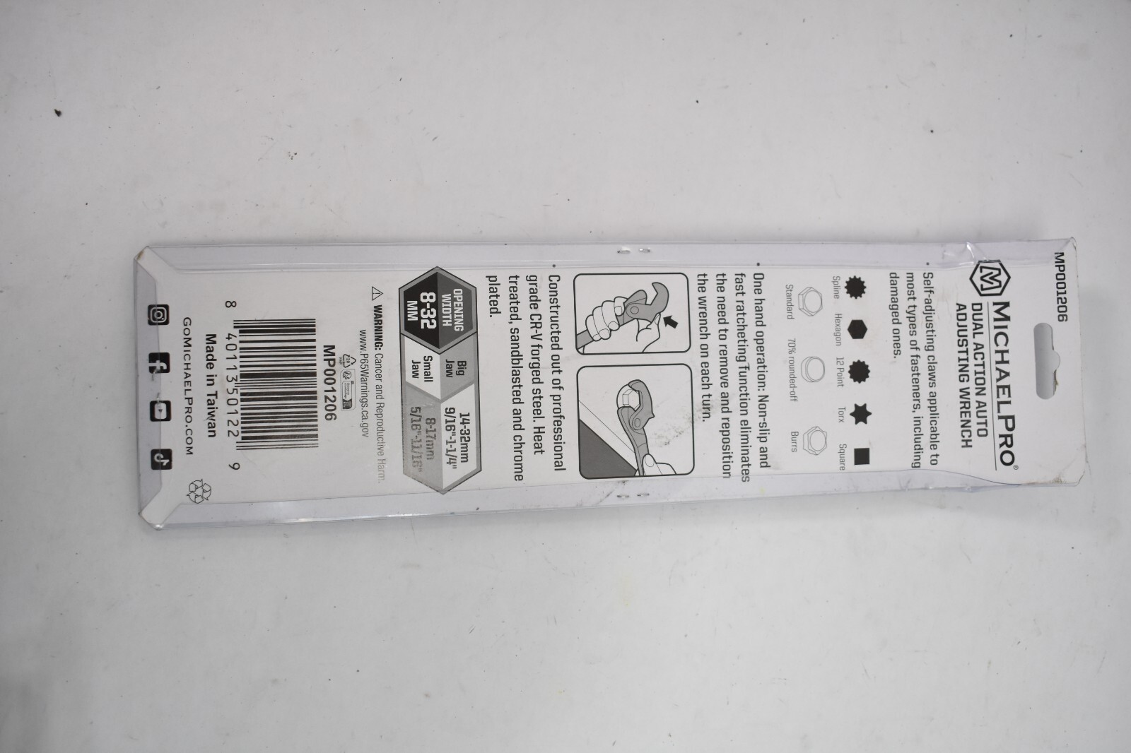 Michael Pro Dual Action Auto Adjusting Wrench Tool Self Multi Shape 14-32mm