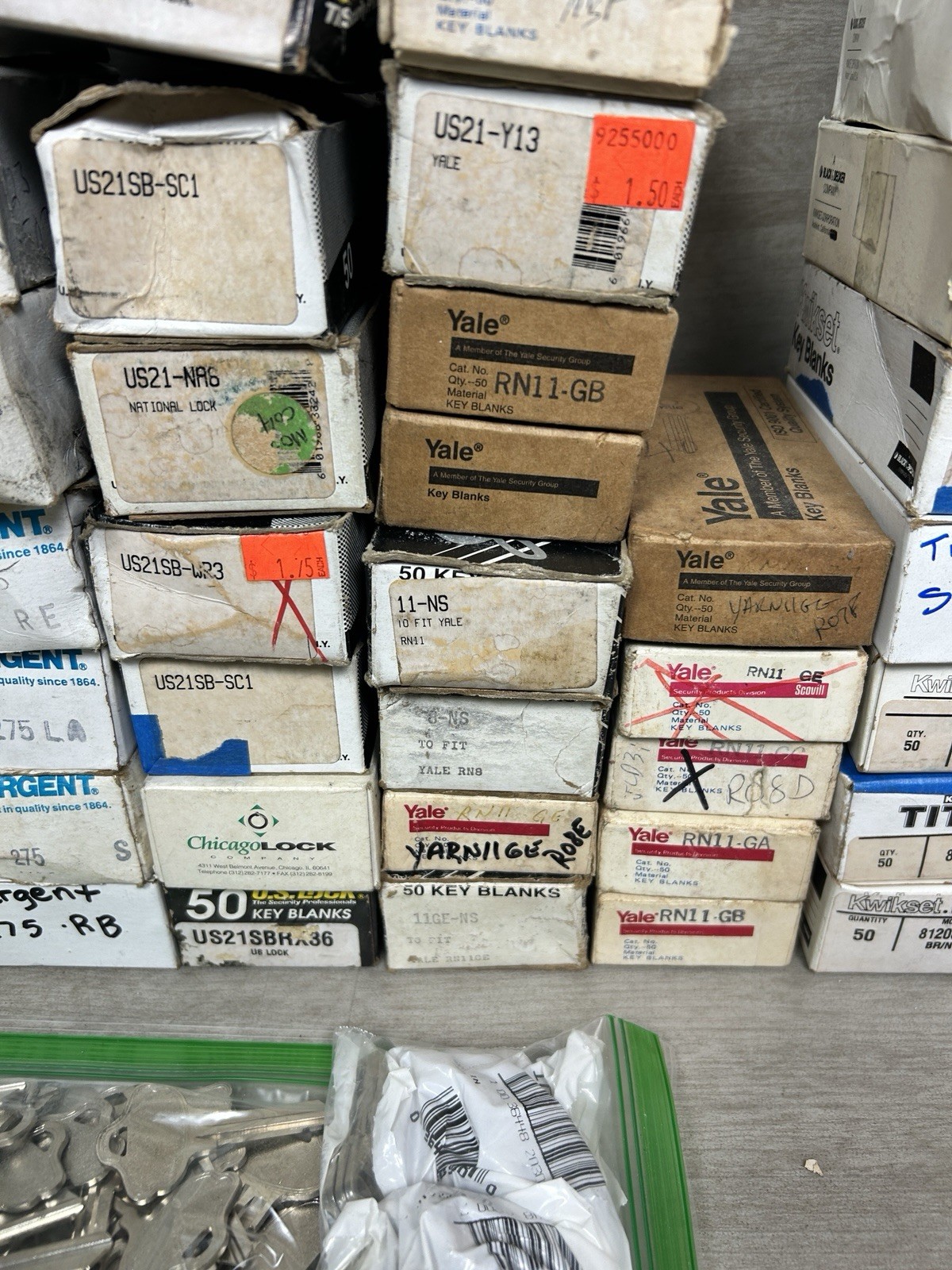 Vintage 85 Lbs UNCUT Key Blank Supply Lot Commercial Residential Mixed Brand