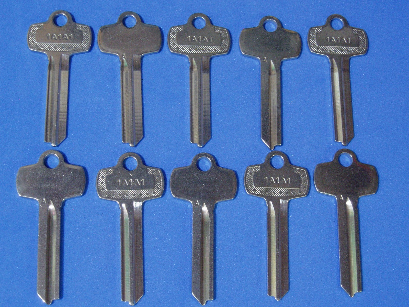 LOT OF TEN NICKEL SILVER FITS BEST KEY BLANKS FOR “A” KEYWAY 1A1A1 ILCO
