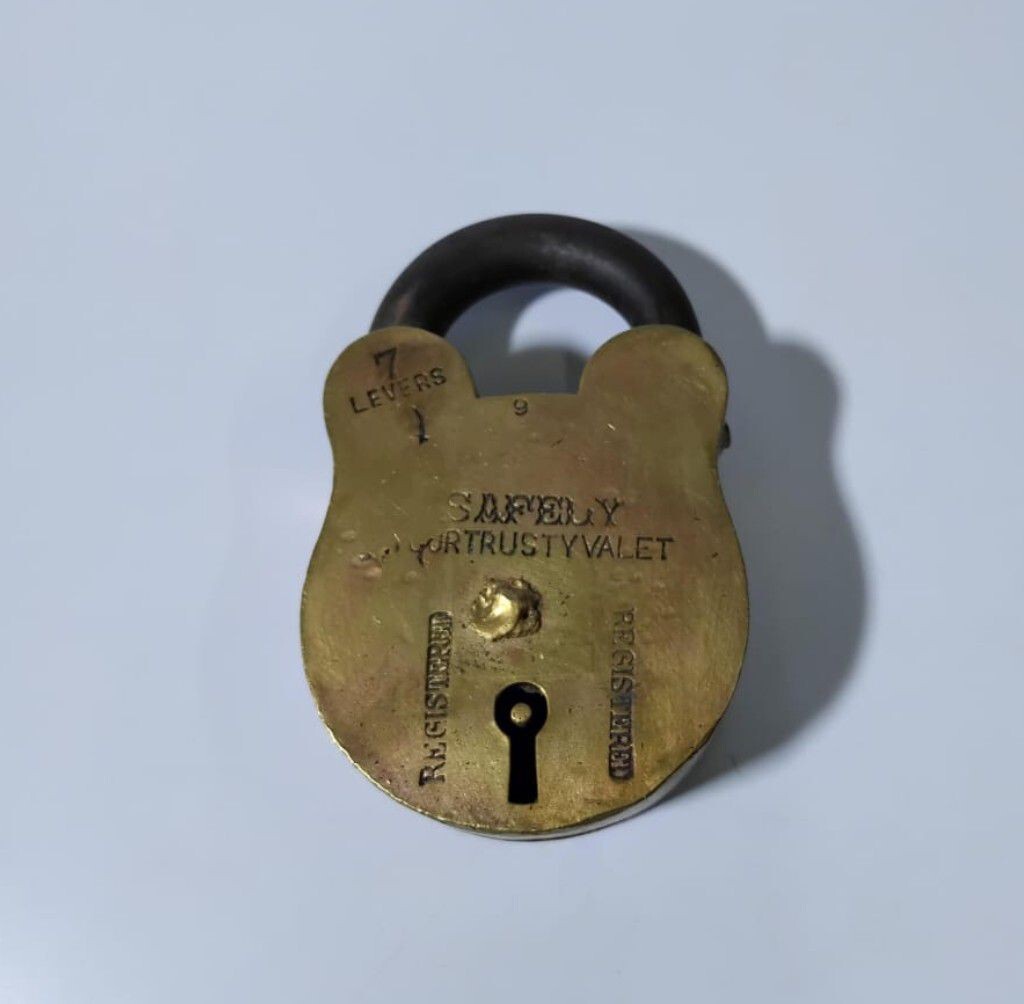 Safely Brass Lock and Key 7 Levers Vintage Padlock India