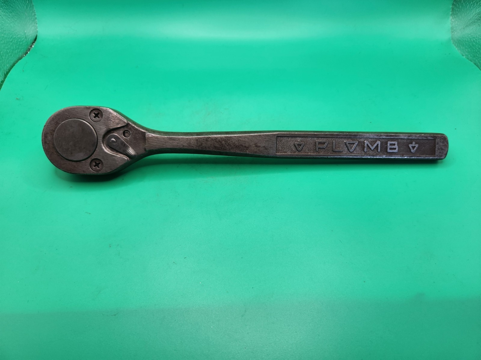 1945-48 PLOMB Tools PEBBLE FINISH 1/2 inch drive RATCHET Socket Wrench No. 5449