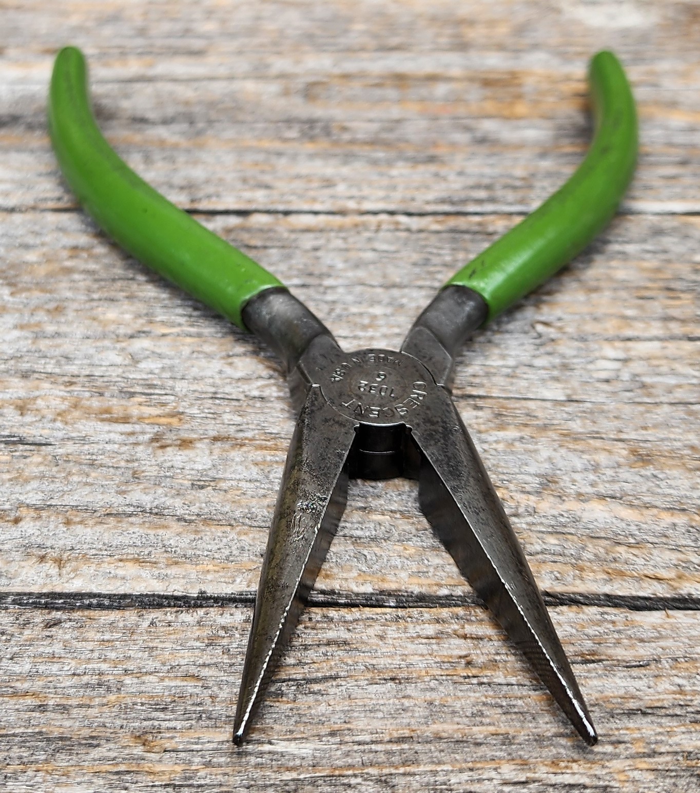 Vintage Crescent 1032 Needle Nose Pliers – Bell System w/ Green Grips USA