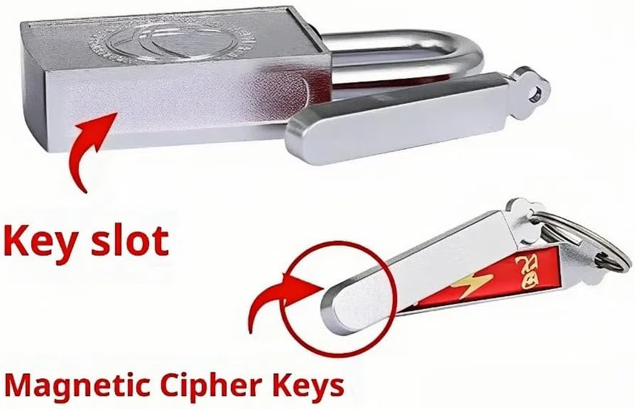 Keyless Hole Magnetic Padlock， 30Mm Outdoor Weatherproof Lock， Waterproof Rust P