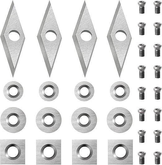 32pcs Carbide Lathe Tools,Tungsten Cutters Inserts Set for Wood Lathe Turning
