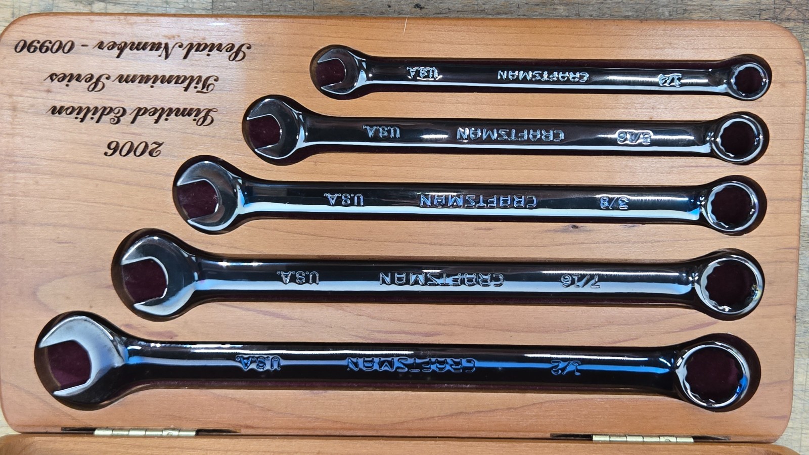 Sears Craftsman 2006 Limited Edition Titanium Blue 5pc Wrench Set w/ Case