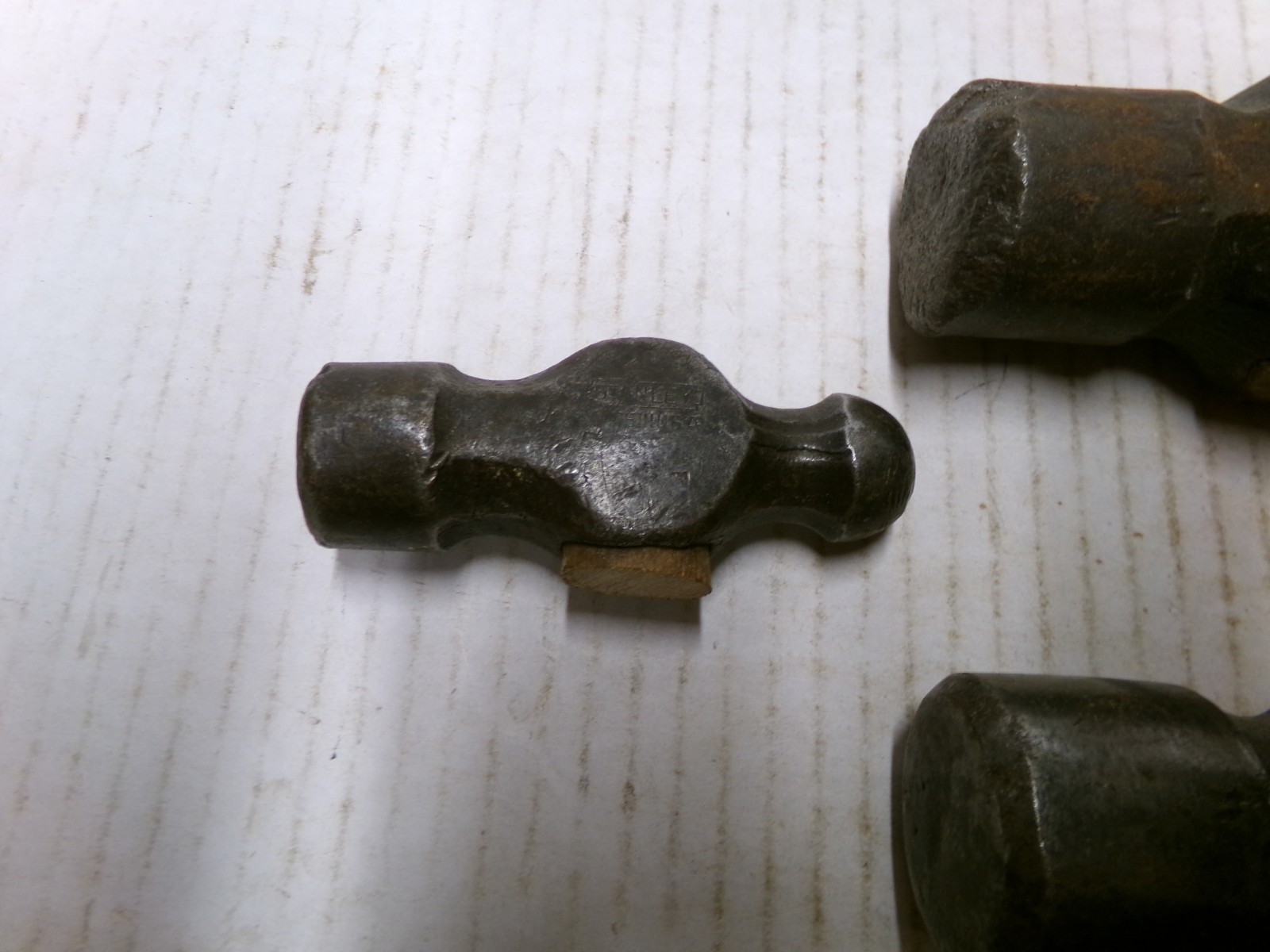 Lot of 7 Ball Peen Hammer Heads Stanley Plumb Germantown Champion