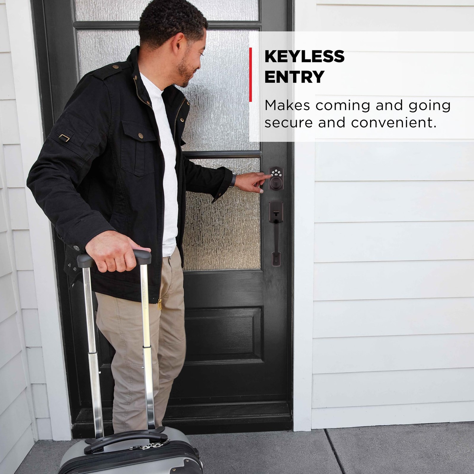 Kwikset Powerbolt 240 5-Button Keypad Matte Black Traditional,