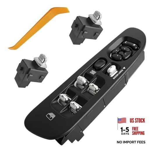 Driver Side Master Control Window Switch & 2 Pcs Passengers Side & Black Bezel