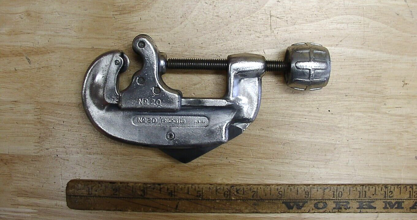 Old Used Tools Ridgid No.20 Tubing Cutter,5/8″-2-1/8″ O.D. Capacity,Lot 6,EXC
