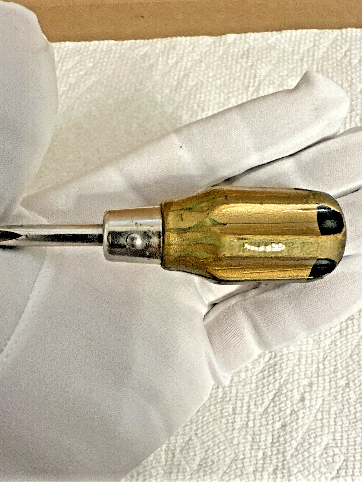 Vintage Fuller’s #2 Phillips Wood Handled Screwdriver #729 Gold Painted Handle