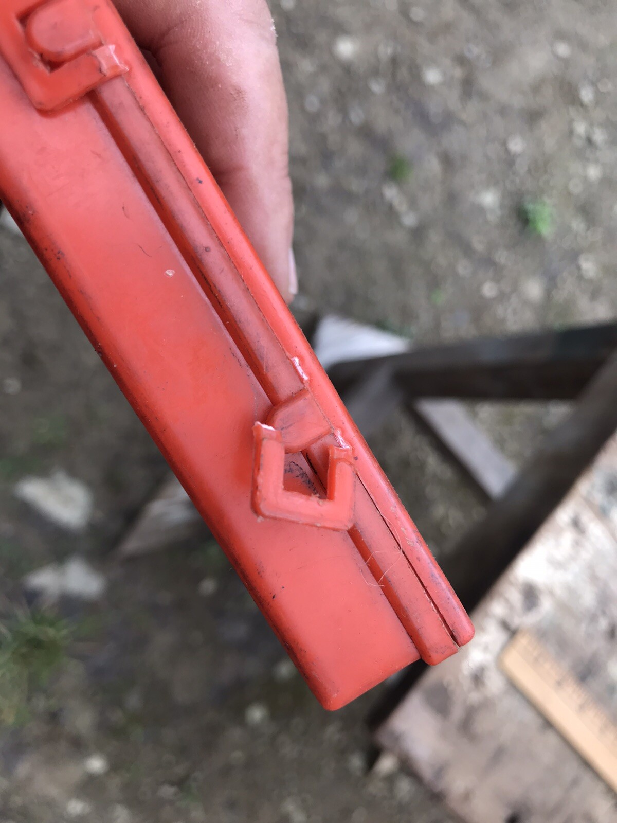 Vintage Oxwall Tool Co. Mini Wrench Tool Box Empty Plastic Red