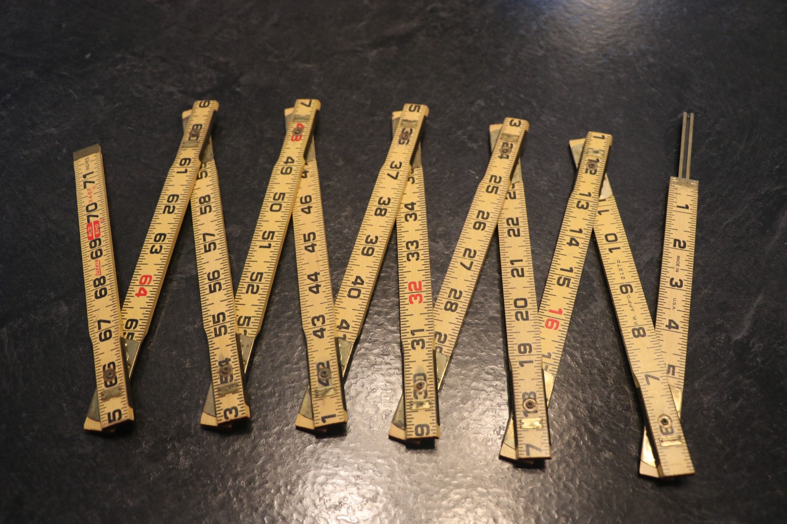 VINTAGE LUFKIN X46F RED END 72″ + 6″ RULE