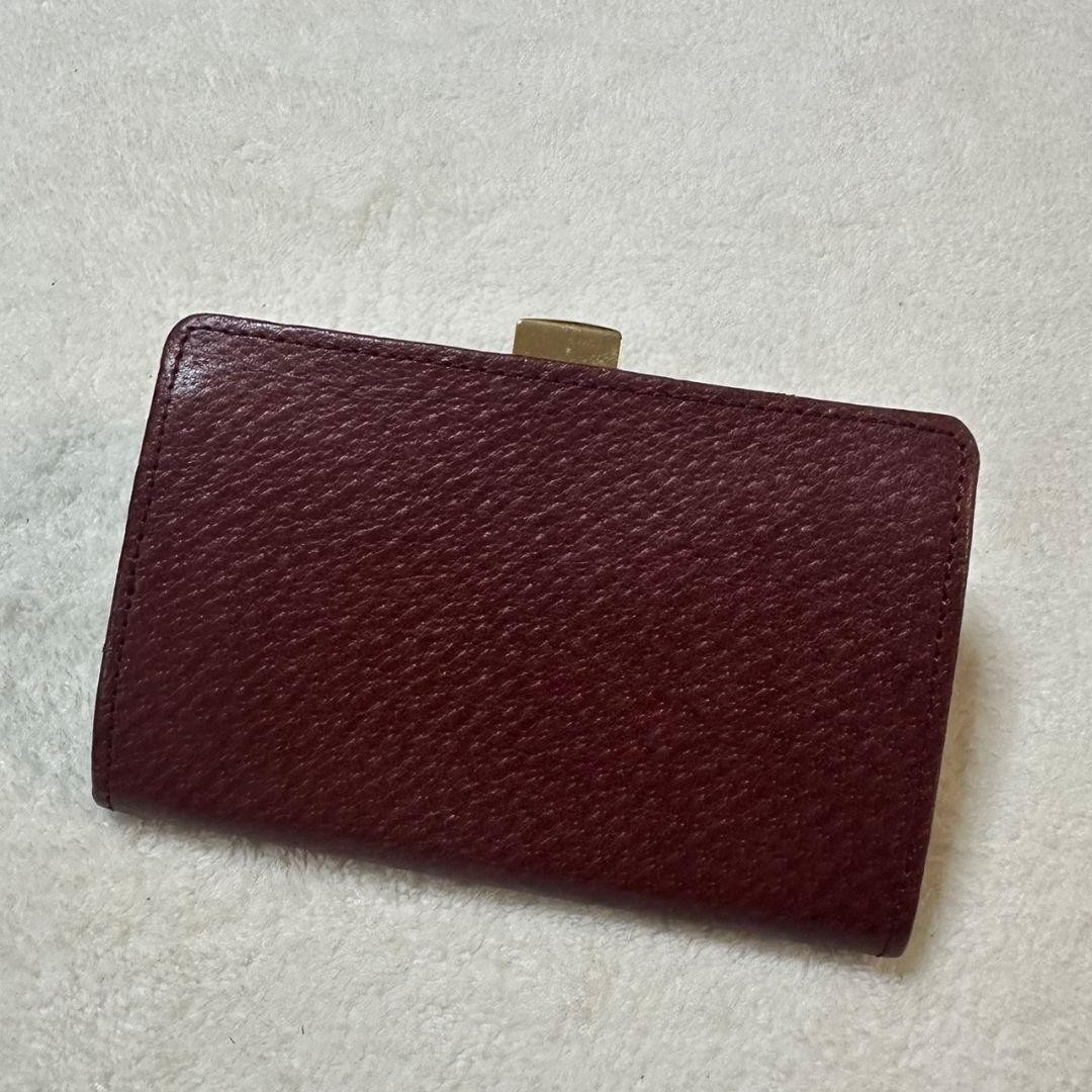 Valentino Garavani Coin Purse Vintage Wallet Burgundy Leather Used 8x12cm
