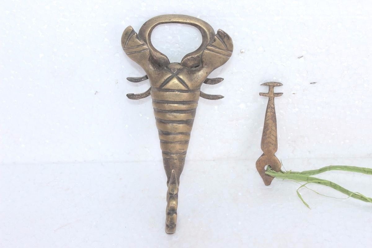 Lock With Key New Brass Scorpio Shaped Antique Collectible
