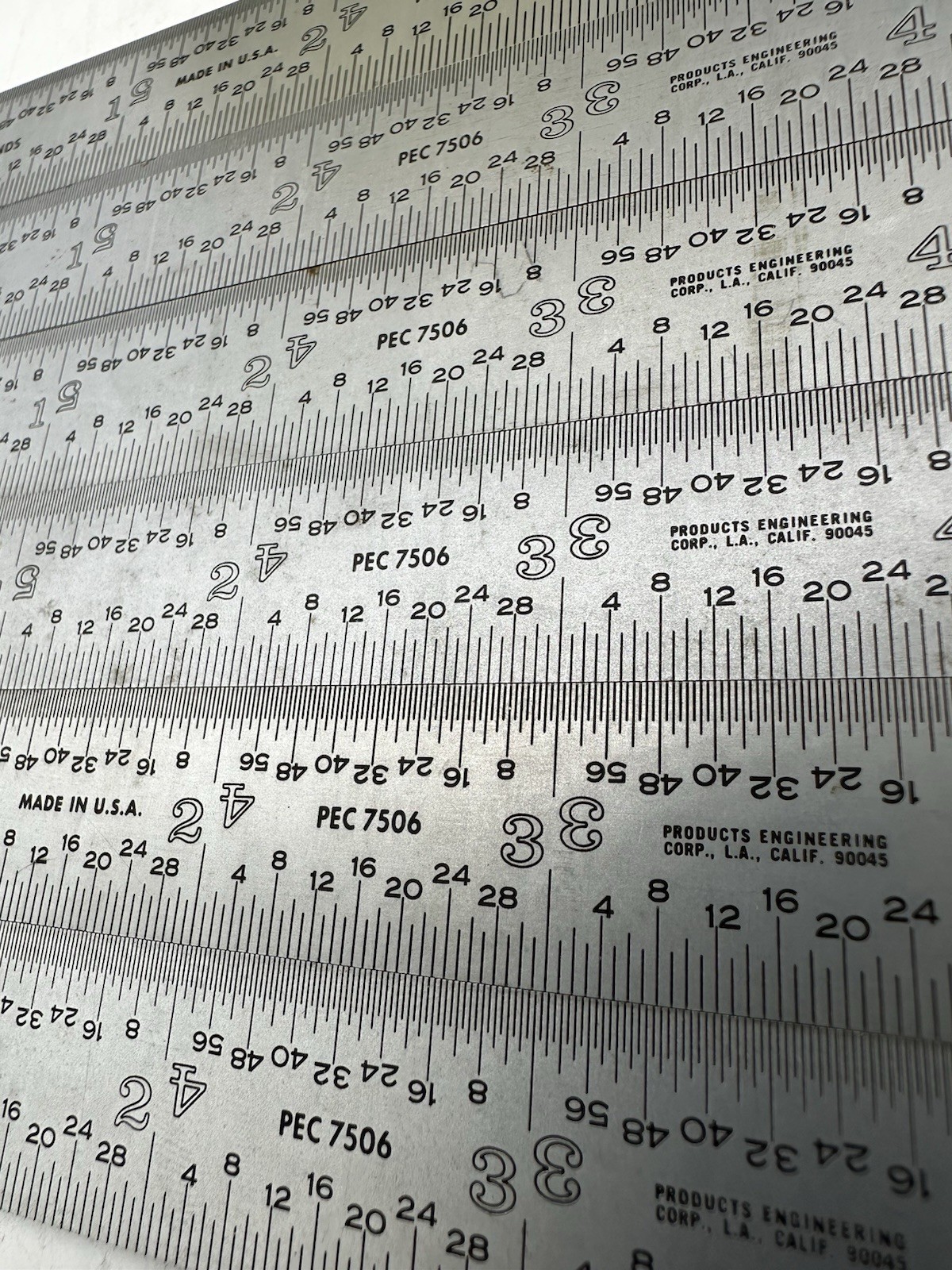 6) PRODUCTS ENGINEERING 6″ STAINLESS STEEL RULE SAE FRACTIONAL PEC7506 USA RULER