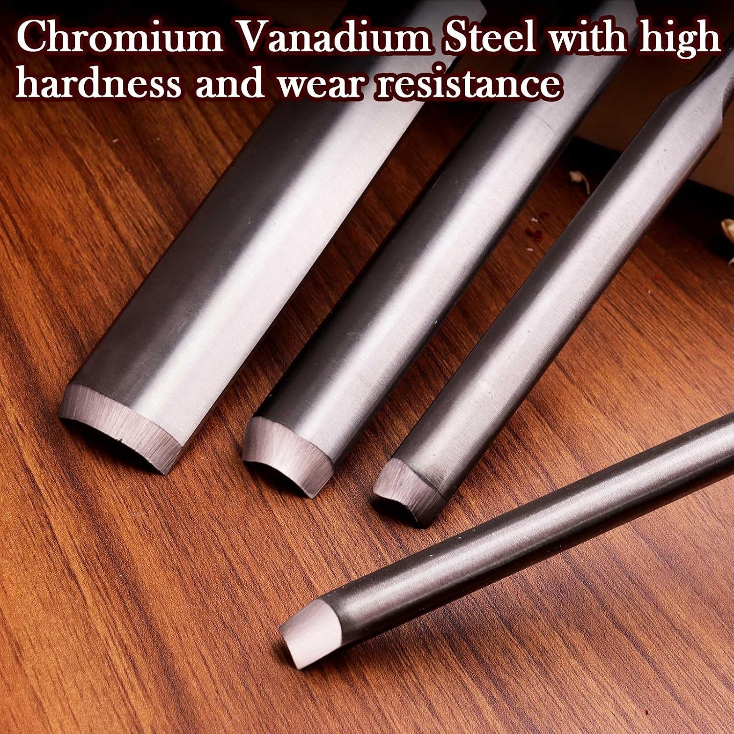 4-Piece Wood Chisels Set 8mm 12mm 18mm 25mm CR-V Steel Gouge Sharp Carving Tools