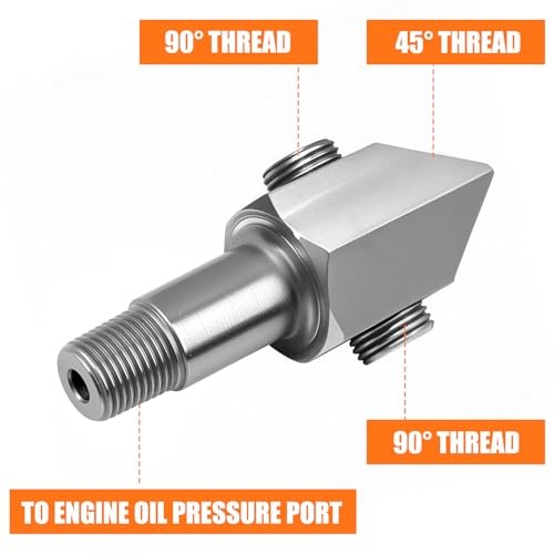Oil Pressure Sensor Thread Adapter, 1/8-27 NPT Port Plugs for Chevy/GM Small
