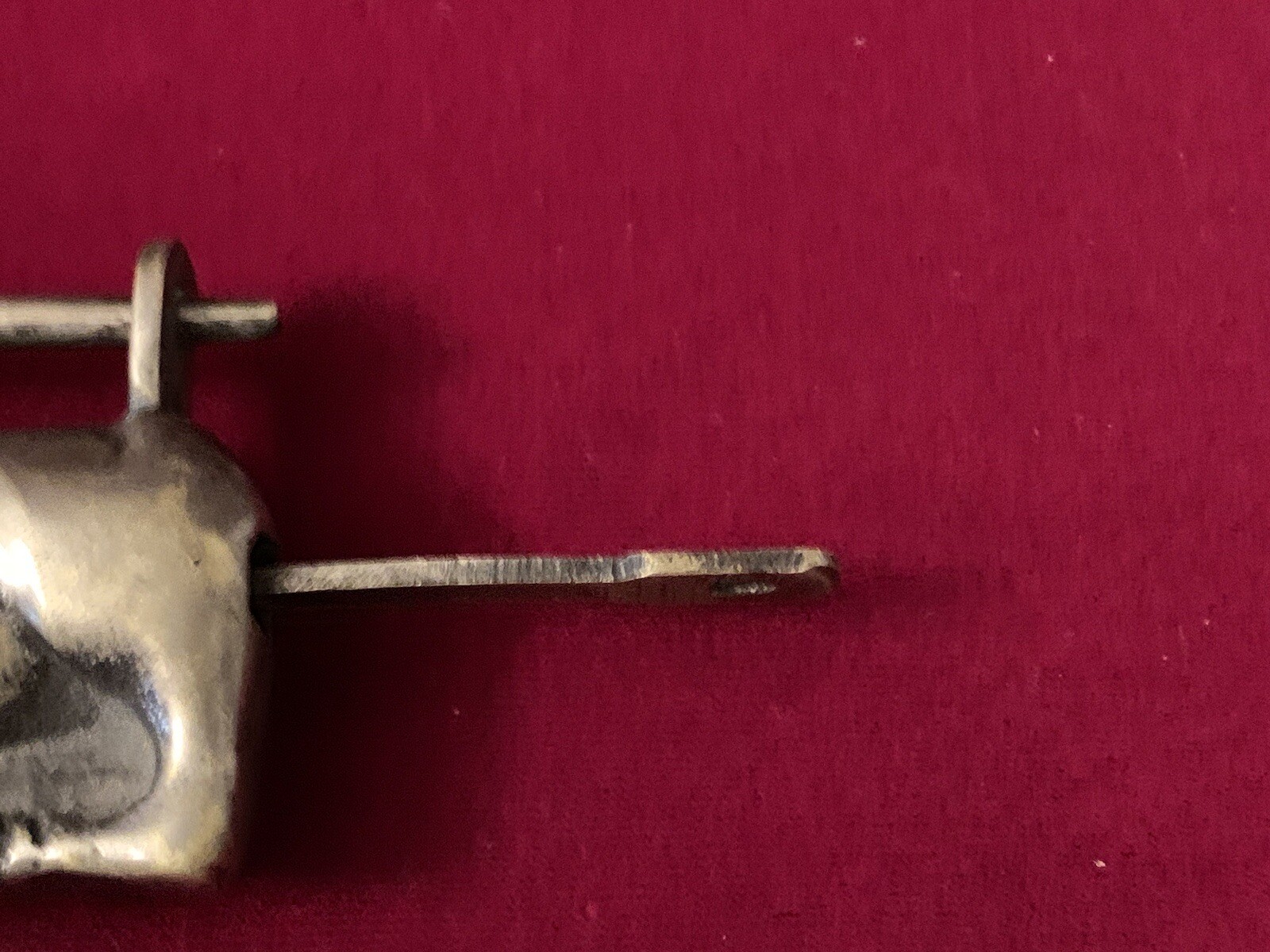 Vintage Figural METAL BULL OX SHAPED LOCK SWIVEL HEAD TAIL IS KEY BRASS TONE