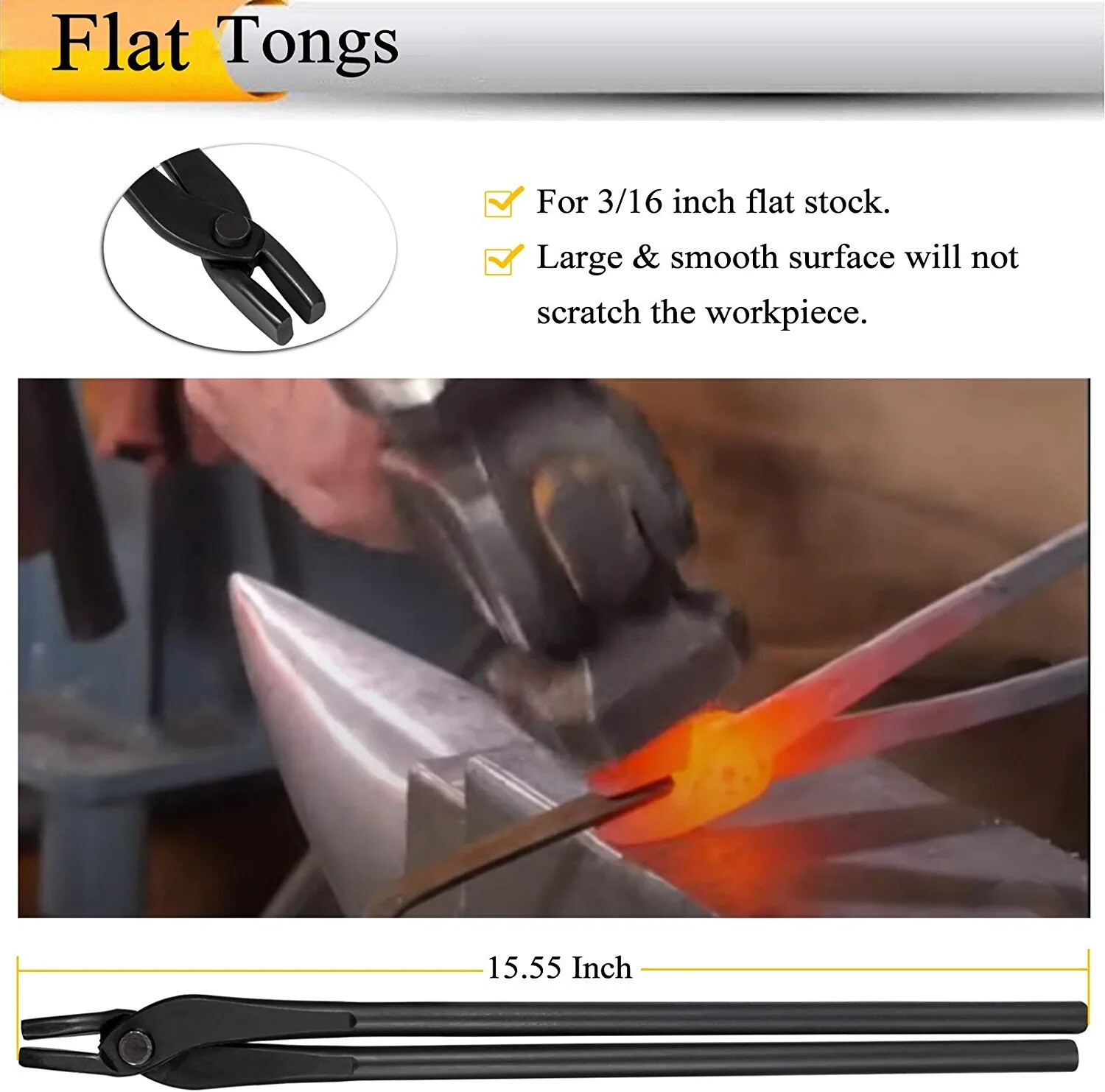 Blacksmith Tongs Tools Set Flat Tongs & Square Jaw Tongs, Bolt Tongs,Blade Tongs