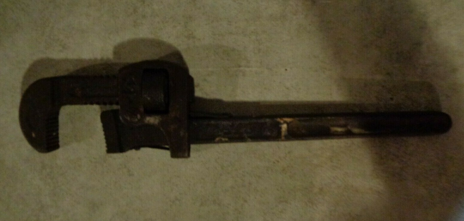 ANTIQUE Genuine STILLSON PIPE WRENCH 14 Walworth Mfg Co Boston DIAMOND