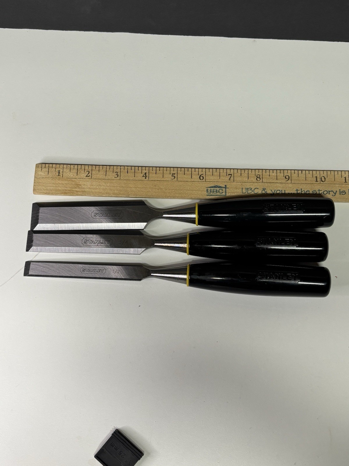 Stanley Wood Chisel Set (3) Includes 1”, 3/4”, 1/2” Lightly Used