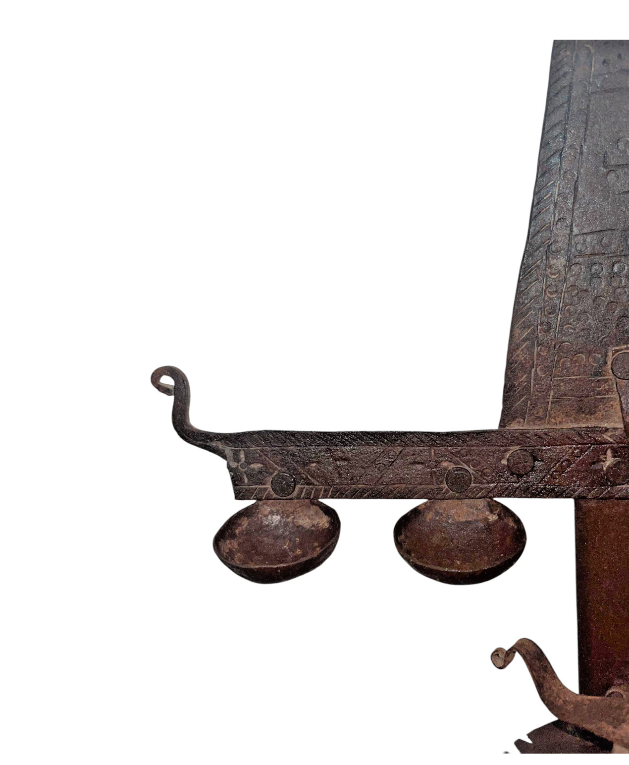 1900s Old Antique Iron Tribal House Halloween Horror Decorative Hanging Oil Lamp
